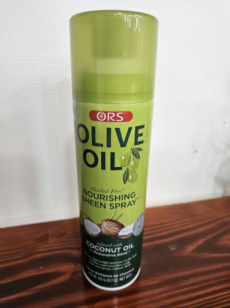 Picture of ORS Olive Oil Nourishing Hair Sheen Spray infused with coconut oil